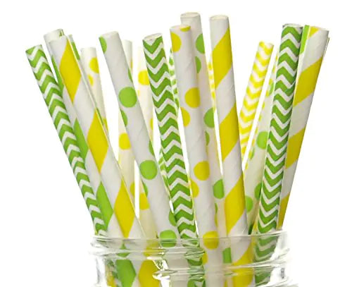 Tractor Party Supplies Farm Tractor Straws (25 Pack) - Tractor Farm Birthday Party Supplies Yellow & Green Tractor Boys Birthday Party Decorations