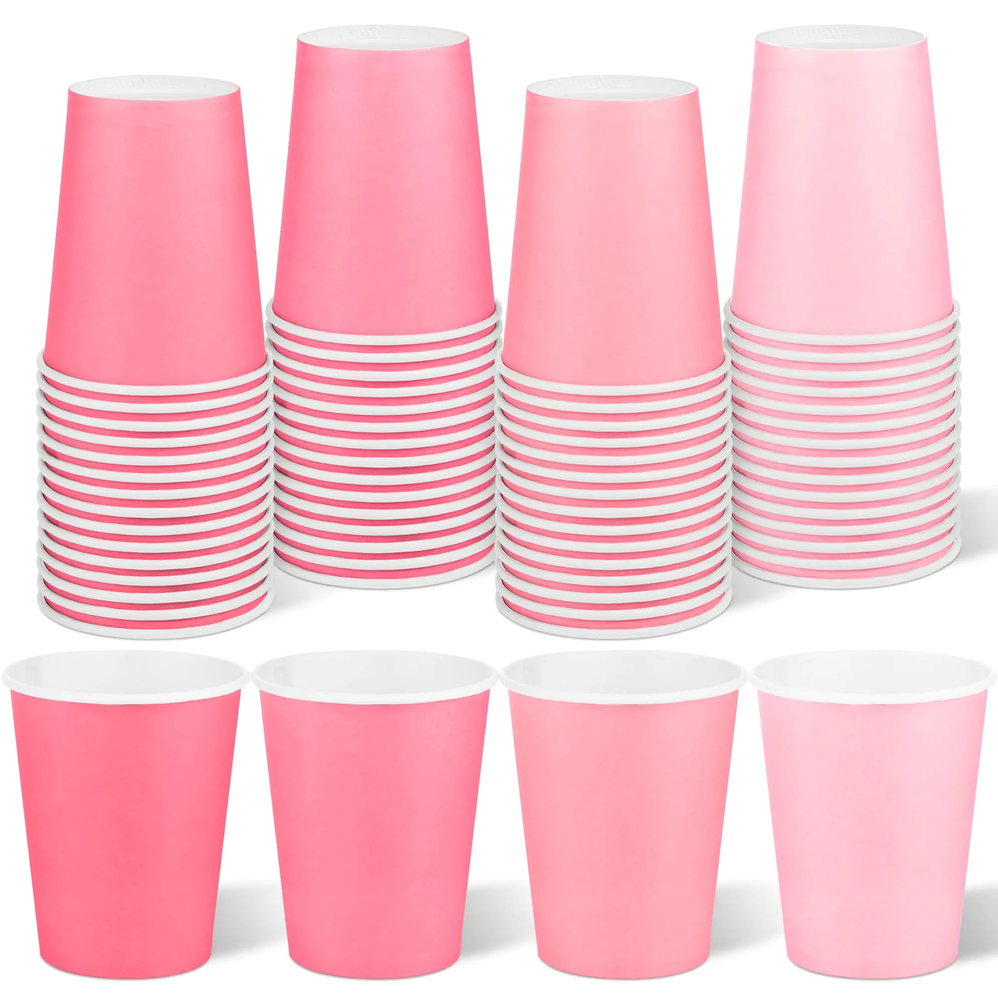 URATOT 60 Pieces 9 Ounce Disposable Paper Cups Gradient Pink Party Cups Drinking Cups for Party DIY and Holiday 4 Colors