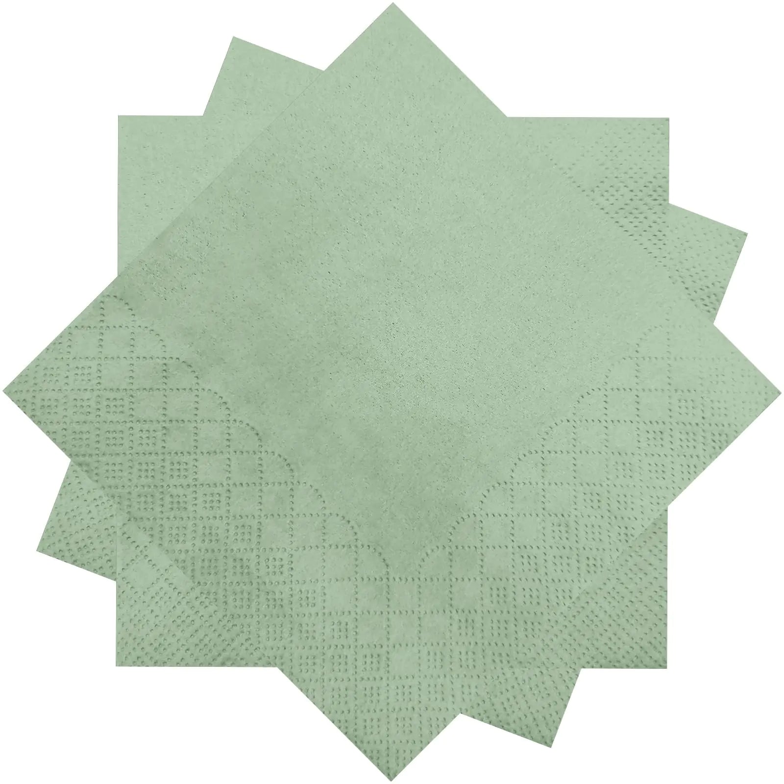 300 Count Sage Green Beverage Napkins2-Ply Green Cocktail NapkinsDisposable Sage Green Party Napkins for Dinner Wedding Birthday Party